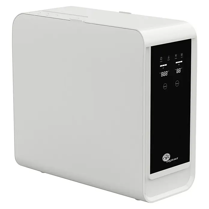 Bb agua Equipo de ósmosis inversa Home Direct Flow 600 - Caudal: 96 l/h - La imagen muestra un sistema de purificación de agua RV Agua con pantalla digital y diseño elegante para uso doméstico.