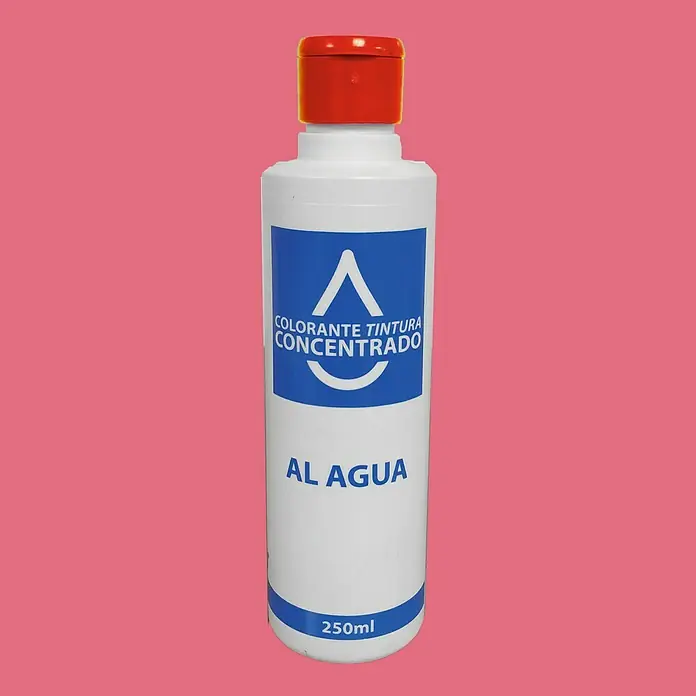 Colorante Concentrado al agua - Rojo, 250 ml - Una botella de tinte líquido concentrado al agua, ideal para teñir madera y otros materiales a base de agua, 250ml de volumen, con tapón rojo.