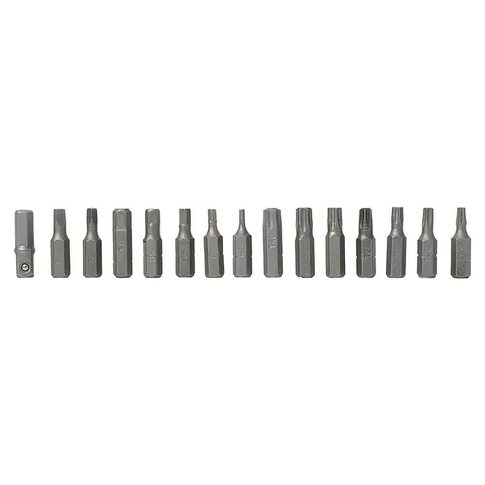 Fulmo Atornillador de batería - 3,6 V, 1 batería, 1,3 Ah, 3,5 Nm - Juego de puntas de destornillador metálicas plateadas, incluyendo hexagonales, Torx y un adaptador de vaso, para varios sujetadores.