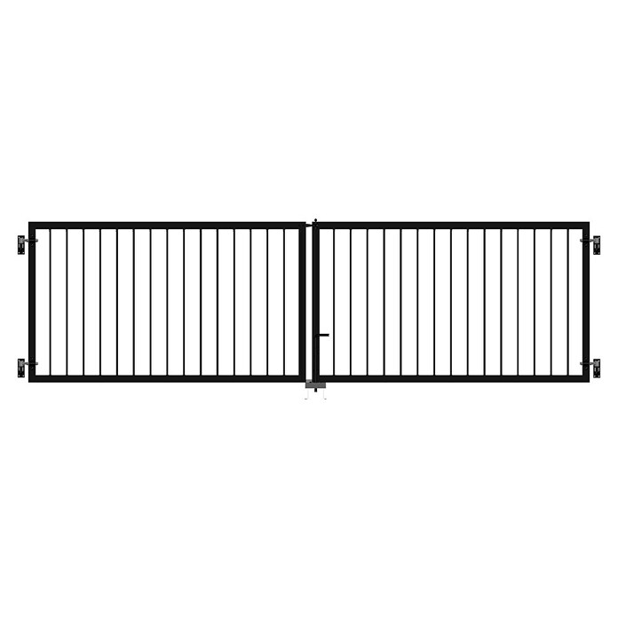 Plus Basic Zauntor Basic inkl. Beschläge (300 x 85 cm, Schwarz (RAL 9005), Stahl) | BAUHAUS
