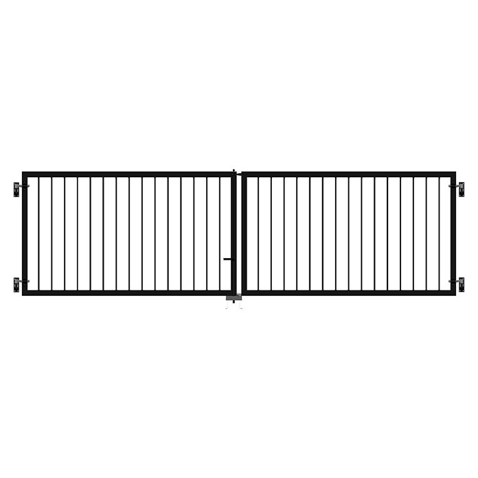 Plus Basic Zauntor Basic inkl. Beschläge (300 x 85 cm, Schwarz (RAL 9005), Stahl) | BAUHAUS