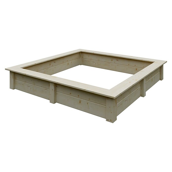 Sandkasten (150 x 150 x 26 cm, Holz, Naturbelassen) | BAUHAUS