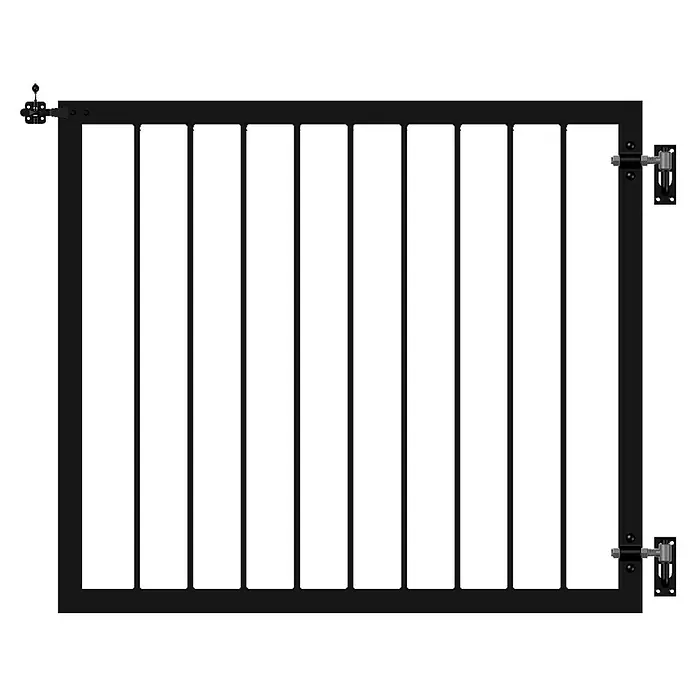 Plus Basic Zauntor inkl. Beschläge - 100 x 85 cm, Schwarz (RAL 9005), Stahl - Schwarzes Treppenschutzgitter mit Metallverriegelungen zur Sicherung von Kinderbereichen.