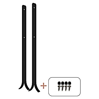 Plus Pfostenträger Universal (L x B x H: 0,5 x 4 x 60 cm, Pulverbeschichtet, Schwarz (RAL 9005))