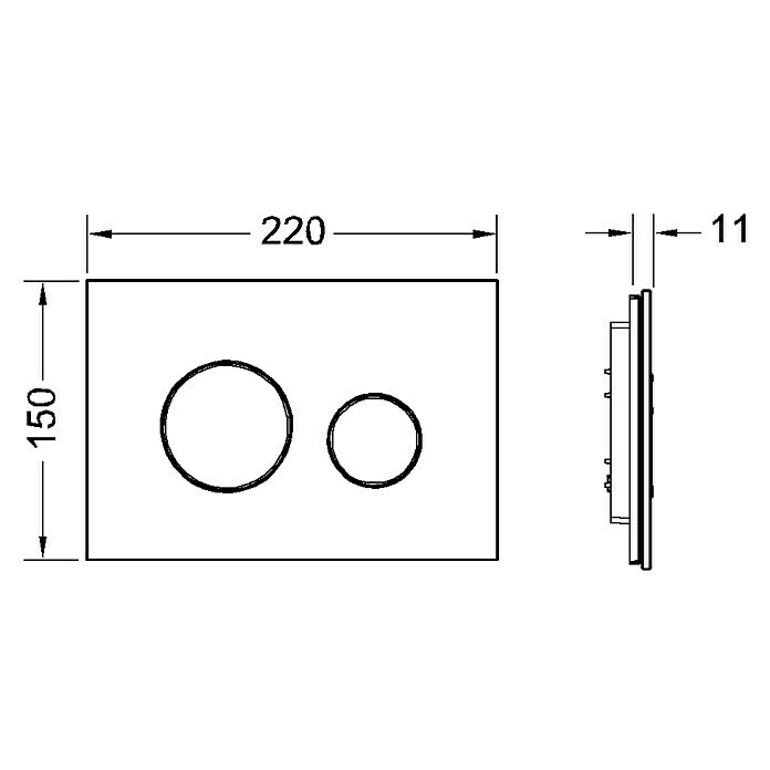 Tece Betätigungsplatte Loop (Weiß, Glas, 2-Mengen-Spülung)