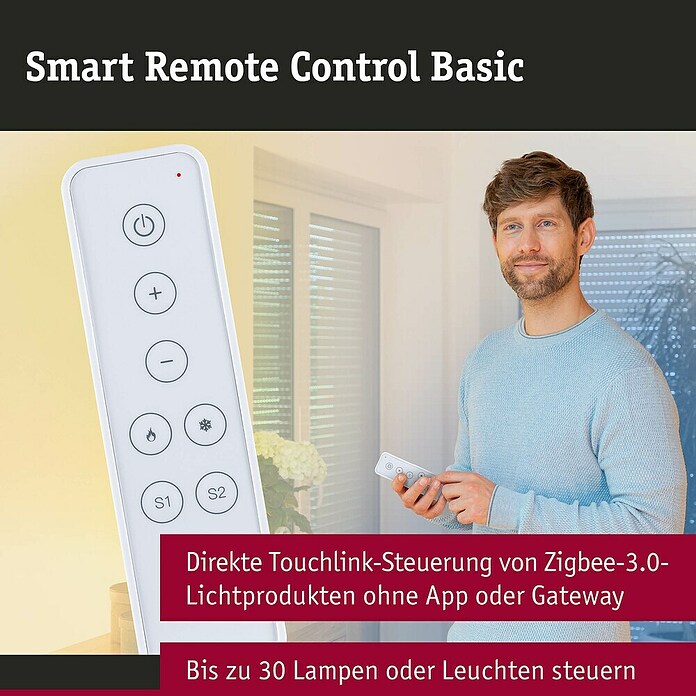 Paulmann Smart Home ZigBee Fernbedienung (L x B x H: 12,5 x 3,5 x 1 cm, Weiß) | BAUHAUS