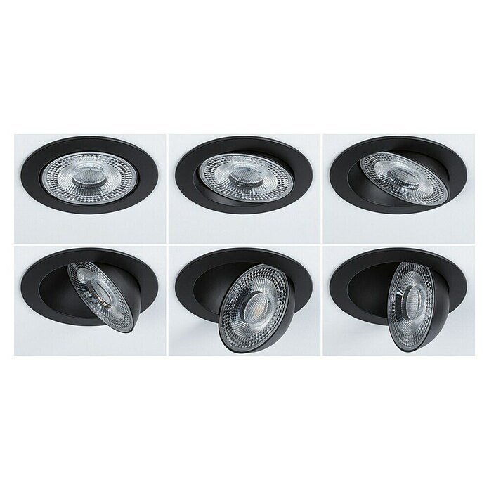 Paulmann LED-Einbauspot (Warmweiß, Durchmesser: 10,5 cm, Schwarz, 3 Stk.) | BAUHAUS