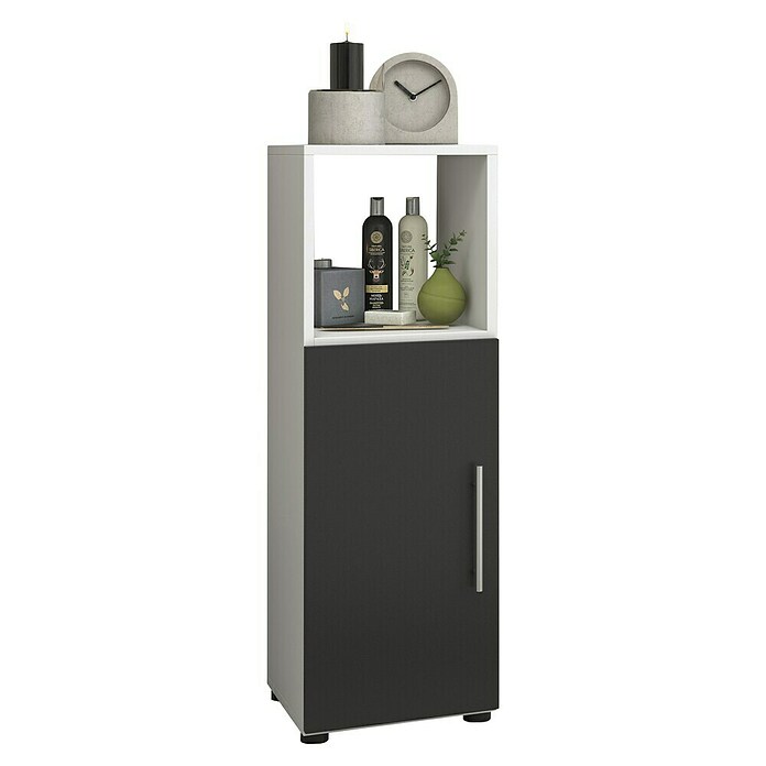 VCM Flandu Midischrank (B x T x H: 31 x 32 x 93 cm, Weiß/Schwarz, Matt) | BAUHAUS