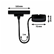 Paulmann URail Alimentación de corriente ZB (100 cm, 100 W, Negro, Incluidas tapas de los extremos) | BAUHAUS
