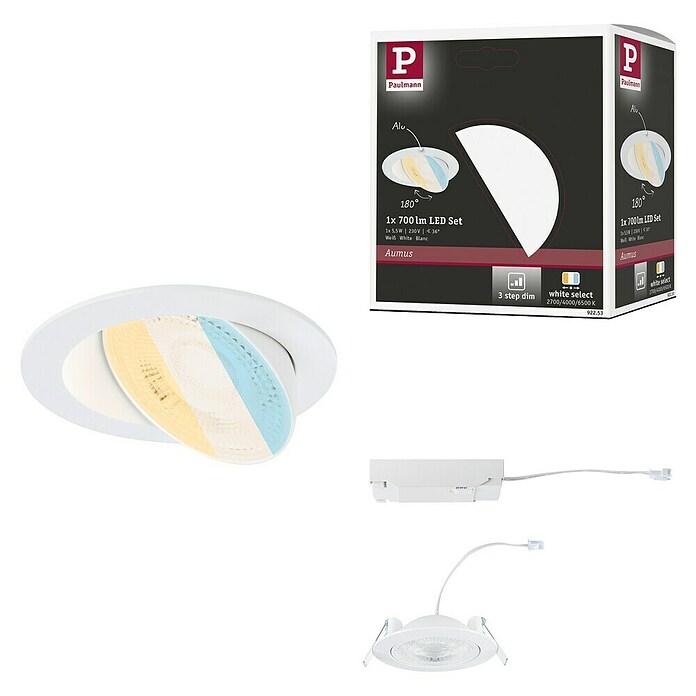 Paulmann LED-Einbauspot (Warmweiß, Durchmesser: 10,5 cm, Weiß, 1 Stk.) | BAUHAUS