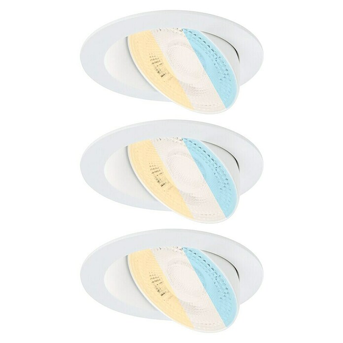 Paulmann LED-Einbauspot (Warmweiß, Durchmesser: 10,5 cm, Weiß, 3 Stk.) | BAUHAUS