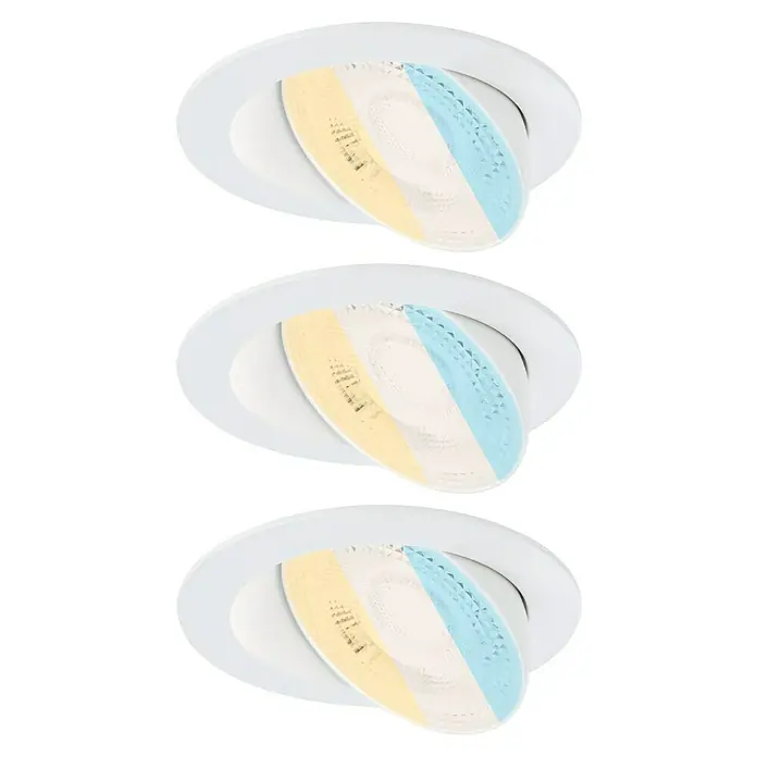 Paulmann LED-Einbauspot - Warmweiß, Durchmesser: 10,5 cm, Weiß, 3 Stk. - Dreifaches LED-Downlight mit Farbtemperatur-Optionen, ideal für flexible Beleuchtung in jedem Raum. Energieeffizient und langlebig.