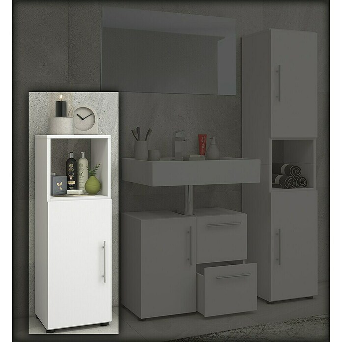 VCM Flandu Midischrank (B x T x H: 31 x 32 x 93 cm, Weiß, Matt) | BAUHAUS