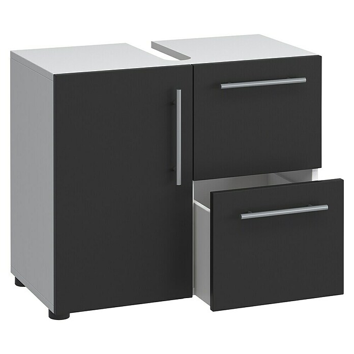 VCM Flandu Waschtischunterschrank (B x T x H: 61 x 32 x 51 cm, Weiß/Schwarz, Matt) | BAUHAUS