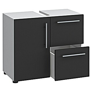 VCM Flandu Waschtischunterschrank (B x T x H: 61 x 32 x 51 cm, Weiß/Schwarz, Matt)
