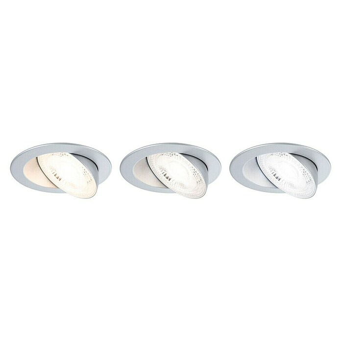 Paulmann Foco LED empotrable Aumus (Blanco cálido, Diámetro: 10,5 cm, Cromo, 3 ud.) | BAUHAUS