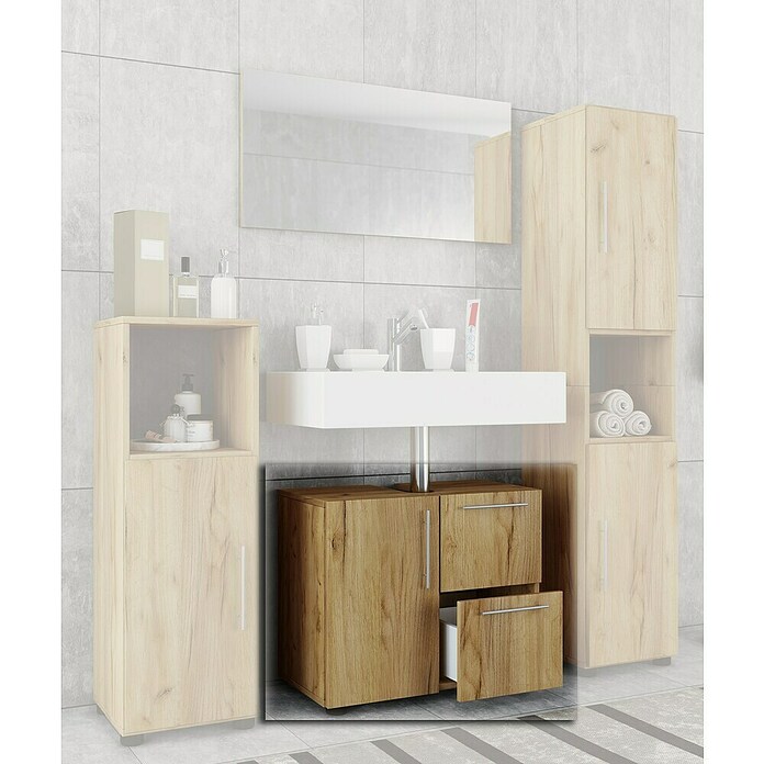 VCM Flandu Waschtischunterschrank (B x T x H: 61 x 32 x 51 cm, Honig-Eiche, Matt) | BAUHAUS