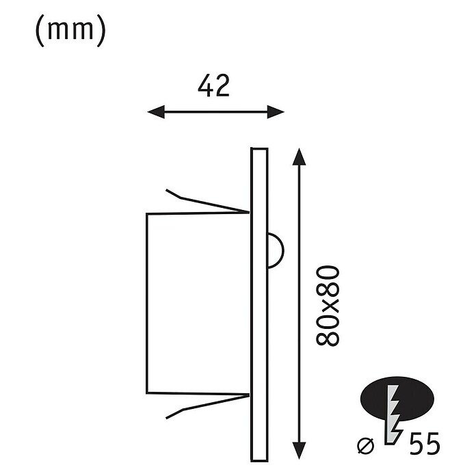 Paulmann Foco de pared LED (2,2 W, L x An x Al: 4,2 x 8 x 8 cm, Blanco, Blanco cálido) | BAUHAUS