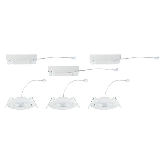 Paulmann LED-Einbauspot (Warmweiß, Durchmesser: 10,5 cm, Weiß, 3 Stk.) | BAUHAUS