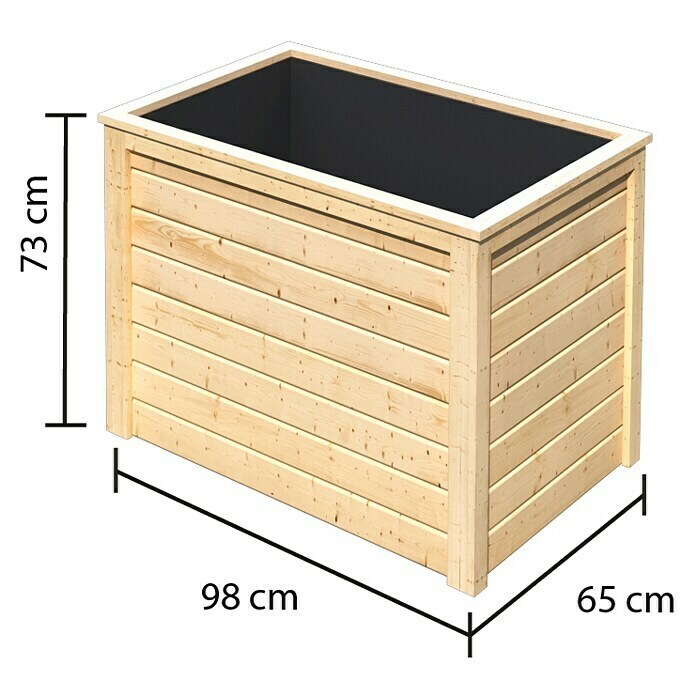 Karibu Hochbeet (98 x 65 x 64 cm, Fichte, Wandstärke: 19 mm, Natur)