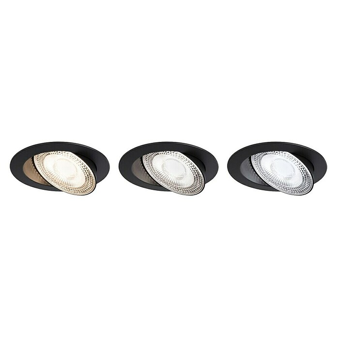 Paulmann LED-Einbauspot (Warmweiß, Durchmesser: 10,5 cm, Schwarz, 3 Stk.) | BAUHAUS
