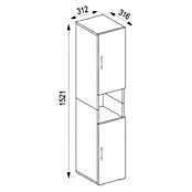 VCM Flandu Hochschrank (B x T x H: 31 x 30 x 160 cm, Weiß, Matt) | BAUHAUS
