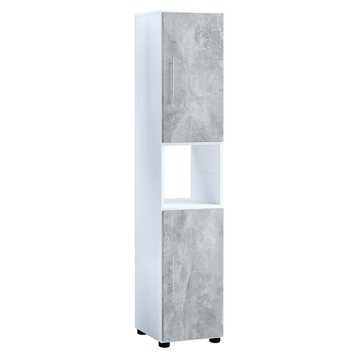 VCM Flandu Hochschrank (B x T x H: 31 x 30 x 160 cm, Weiß/Beton-Optik, Matt) | BAUHAUS