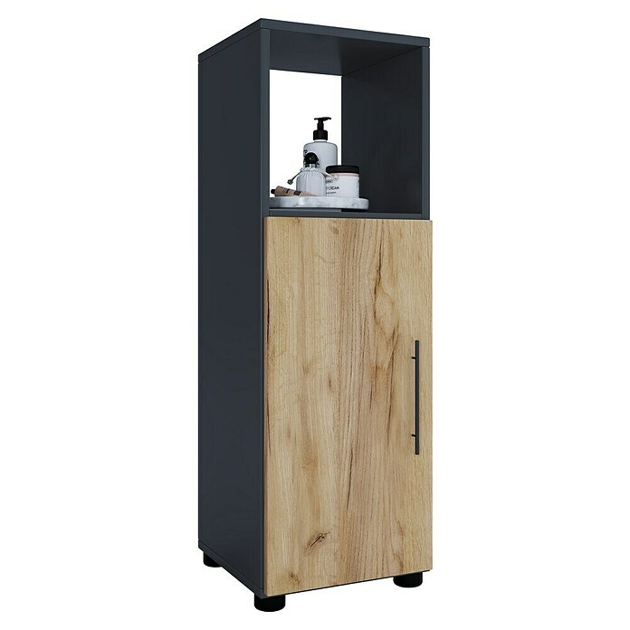 VCM Flandu Midischrank (B x T x H: 31 x 32 x 93 cm, Anthrazit/Honig-Eiche, Matt) | BAUHAUS