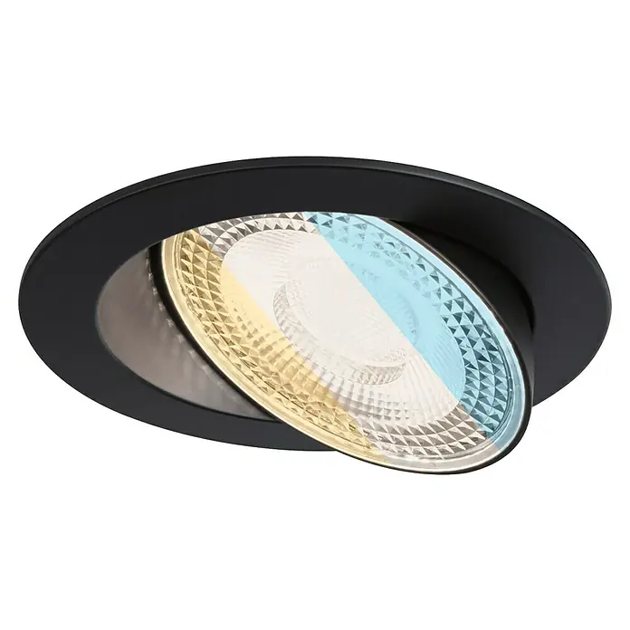 Paulmann LED-Einbauspot - Warmweiß, Durchmesser: 10,5 cm, Schwarz, 1 Stk. - Schwenkbarer, runder LED-Deckeneinbaustrahler in Schwarz mit verstellbarer Farbtemperatur für flexible Beleuchtung.