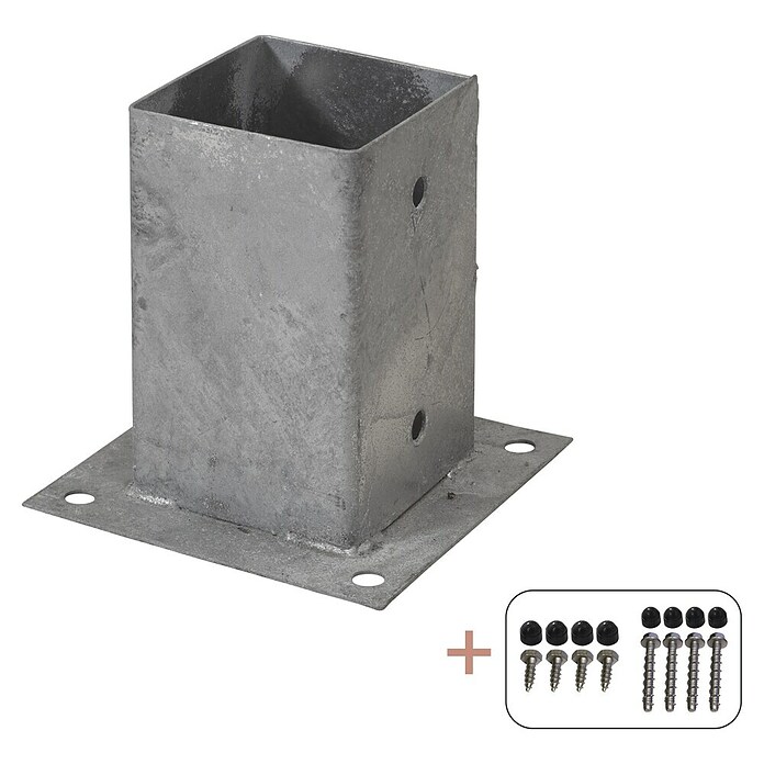 Plus Aufschraubhülse für Pfosten 9 cm (L x B x H: 15 x 15 x 15 cm, Silber) | BAUHAUS