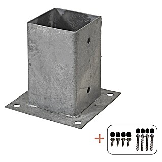 Plus Aufschraubhülse für Pfosten 9 cm (L x B x H: 15 x 15 x 15 cm, Silber)