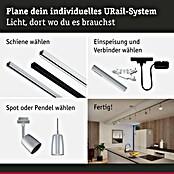 Paulmann URail Stromeinspeisung (100 cm, 100 W, Chrom matt, Inkl. Endkappe) | BAUHAUS