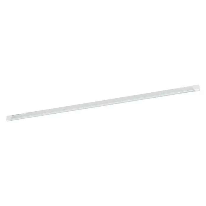 Ledvance LED-Lichtleiste Value BattenL x B x H: 150 x 2,9 x 4,4 cm, Lichtfarbe: Kaltweiß, 24 W - Nahaufnahme einer langen, weißen LED-Röhrenleuchte, die sich ideal für die Beleuchtung von Arbeitsbereichen oder Unterbauschränken eignet.