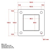 Plus Zaunpfosten mit Fuß und Schrauben-Set (Höhe: 150 cm, 8 x 8 cm, Silber, Stahl) | BAUHAUS