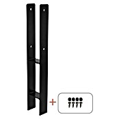 Plus H-Pfostenanker für Pfosten 9 cm (L x B x H: 6 x 9,1 x 60 cm, Pulverbeschichtet, Schwarz (RAL 9005)) | BAUHAUS