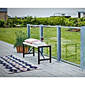 Plus Zaunpfosten mit Fuß und Schrauben-Set (Höhe: 96 cm, 8 x 8 cm, Silber, Stahl) | BAUHAUS