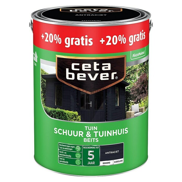 Cetabever Buitenbeits Schuur & Tuin Antraciet (Antraciet, 3 l, Zijdeglans) | BAUHAUS
