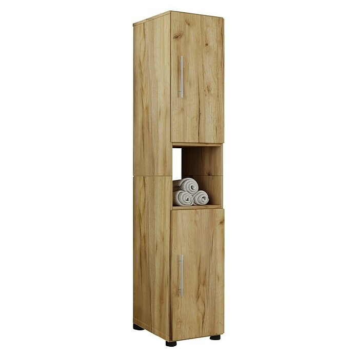 VCM Flandu Hochschrank (B x T x H: 31 x 30 x 160 cm, Honig-Eiche, Matt) | BAUHAUS