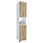 VCM Flandu Hochschrank (B x T x H: 31 x 30 x 160 cm, Weiß/Honig-Eiche, Matt) | BAUHAUS