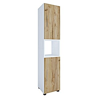 VCM Flandu Hochschrank (B x T x H: 31 x 30 x 160 cm, Weiß/Honig-Eiche, Matt)