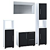 VCM Flandu Badmöbel-Set (Mit Spiegel, Gesamtbreite Badmöbel: 123 cm, Matt, 4 -tlg., Weiß/Schwarz) | BAUHAUS