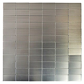 Zelfklevend mozaïek SAM 4MM50 (30,5 x 30,5 cm, Metaal, Zilver)