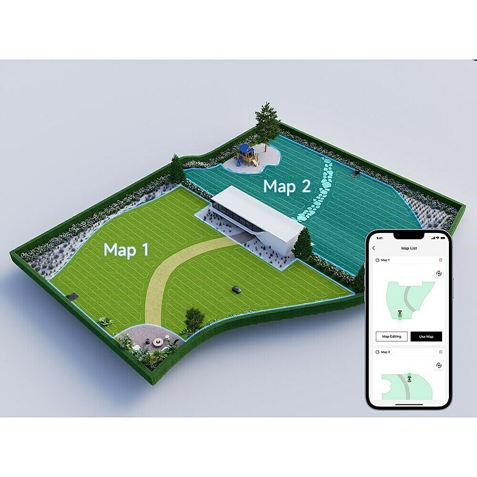 Dreame Mova Mähroboter 1000 (1.000 m², Schnittbreite: 20 cm, Laser-gestützte Navigation, LiDAR) | BAUHAUS