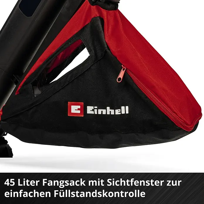 Einhell Professional Akku-Laubsauger & -Laubbläser VENTURRO 36/240 - 18 V, Ohne Akku, Blasgeschwindigkeit: 240 km/h - Auffangsack für Laubsauger, 45 Liter Volumen, mit Sichtfenster zur Füllstandskontrolle.