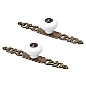 Rei Tirador para muebles 844 (Distancia entre orificios: 28 mm, Blanco/Cuero viejo, 2 ud.) | BAUHAUS