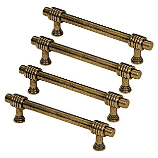 Rei Tirador para muebles (Distancia entre orificios: 96 mm, Cuero viejo, 4 ud.)