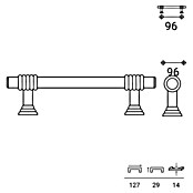 Rei Tirador para muebles (Distancia entre orificios: 96 mm, Cuero viejo, 4 ud.) | BAUHAUS