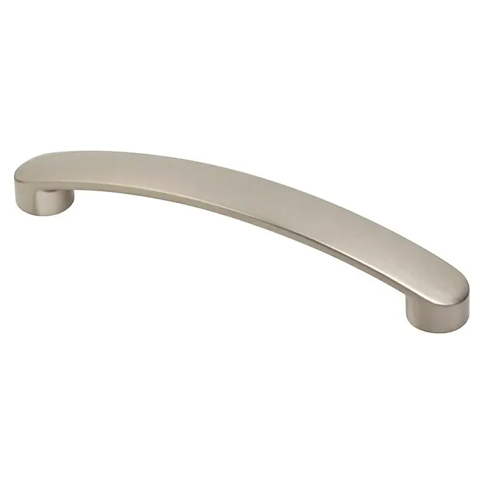 Rei Möbelgriff - Lochabstand: 160 mm, Aluminium, Nickel, Klassisch - Elegante, gebogene Möbelgriff aus gebürstetem Nickel für moderne Schränke und Schubladen. Der Griff bietet einen komfortablen Halt und zeitgemäße Optik.