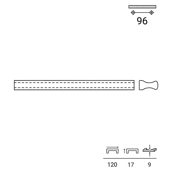 Rei Tirador para muebles 2279 (Distancia entre orificios: 96 mm, Plateado, Mate, 4 ud.) | BAUHAUS