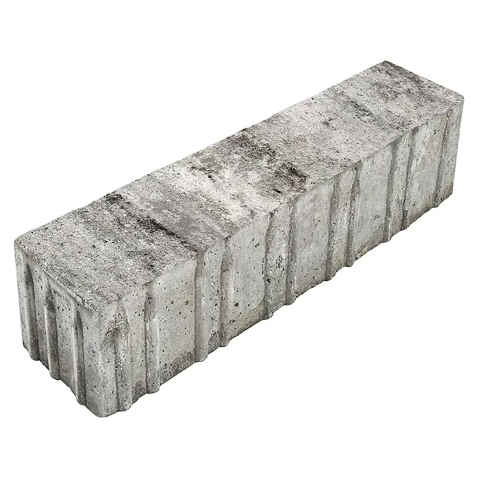 Diephaus Pflasterstein Lorain - Greige, 24 x 6 x 7 cm, Rechteckig - Verwitterter grauer Betonstein mit geriffelten Seiten.